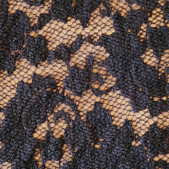 CAbi Lace Illusion Cocktail Dress Size  Small Colors Black and Nude - Picture 9 of 12